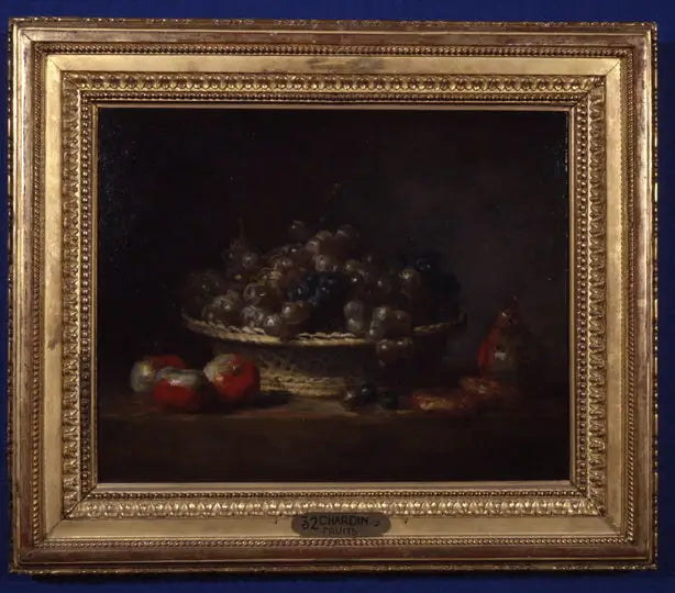 Corbeille de raisins pommes et poires et galettes - Jean Siméon Chardin - Alpha Reproduction