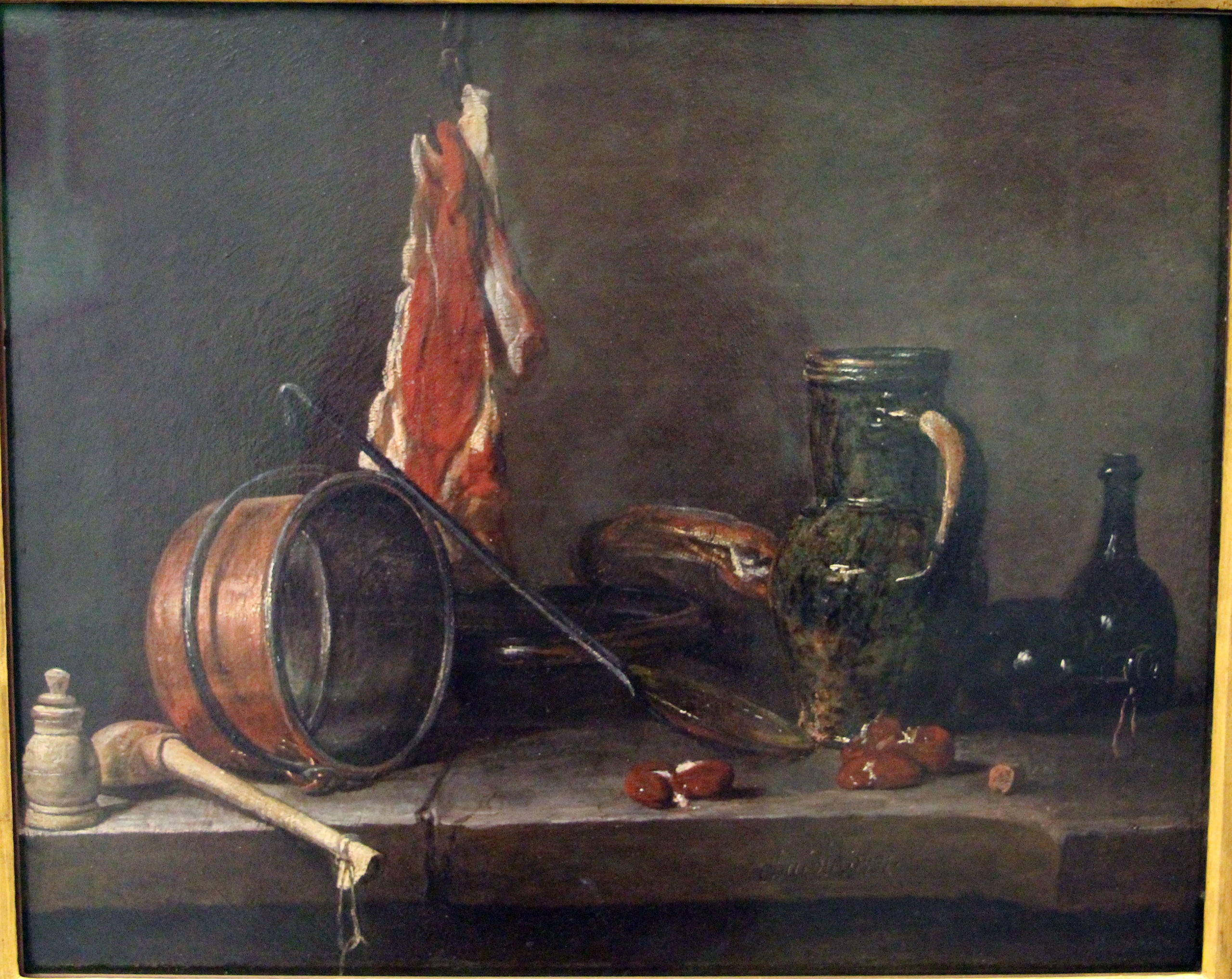 Menu de gras et Ustensiles de cuisine - Jean Siméon Chardin