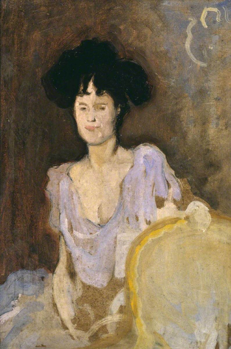 Étude de portrait. Verso: Étude d’un homme alité et d’une infirmière tenant une lampe. - Charles Conder - Alpha