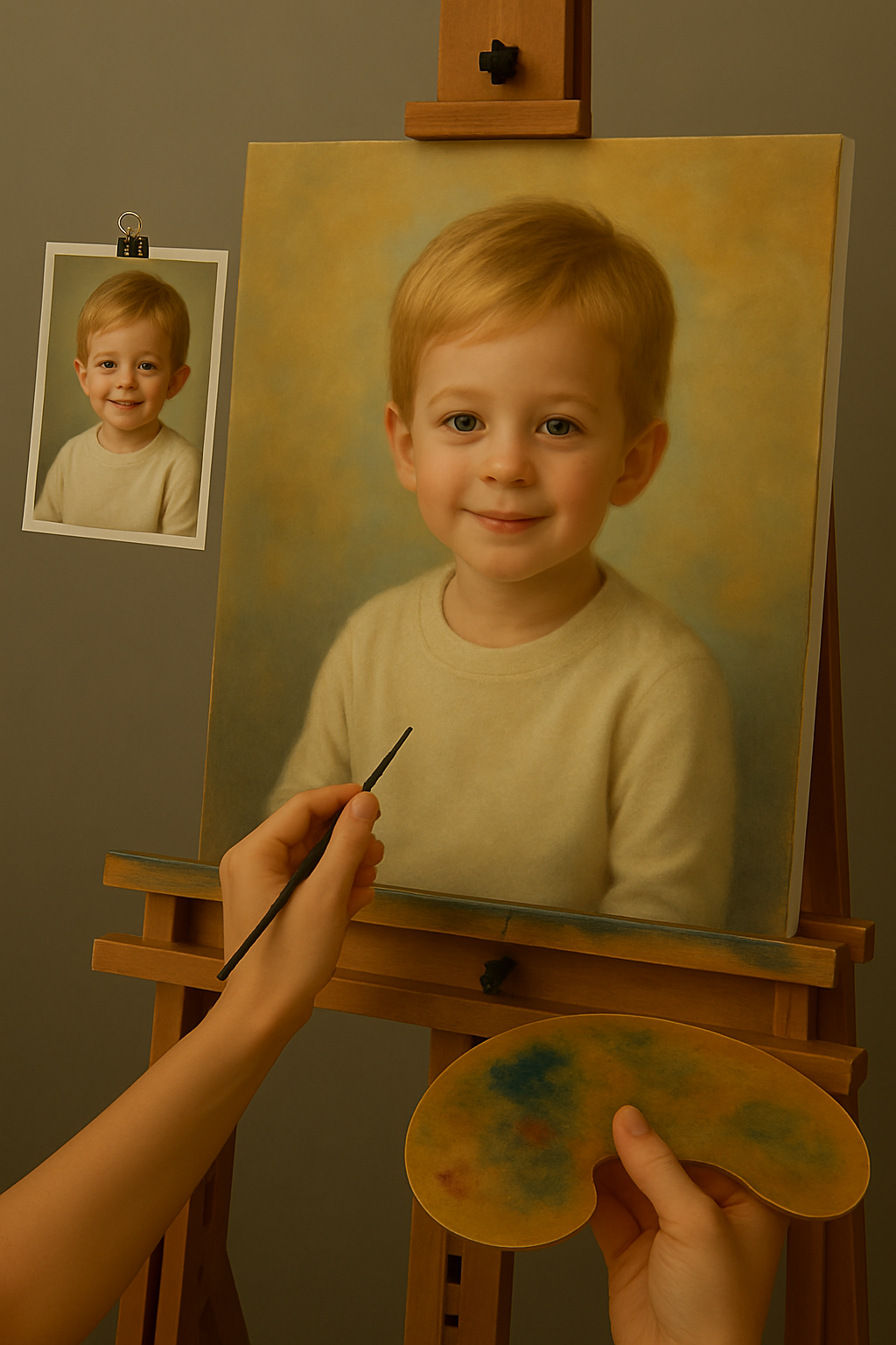🎨 Tilpasset barnekunst – Unikt oljemaleri