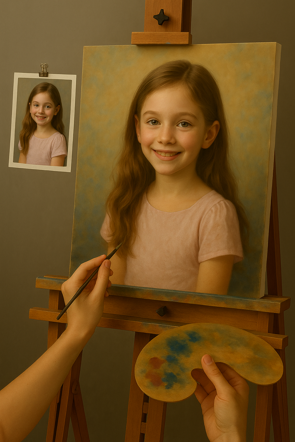 🎨 Tilpasset barnekunst – Unikt oljemaleri