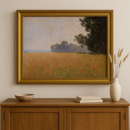 🌾 Havremark med valmuer – Claude Monet (ca. 1890)