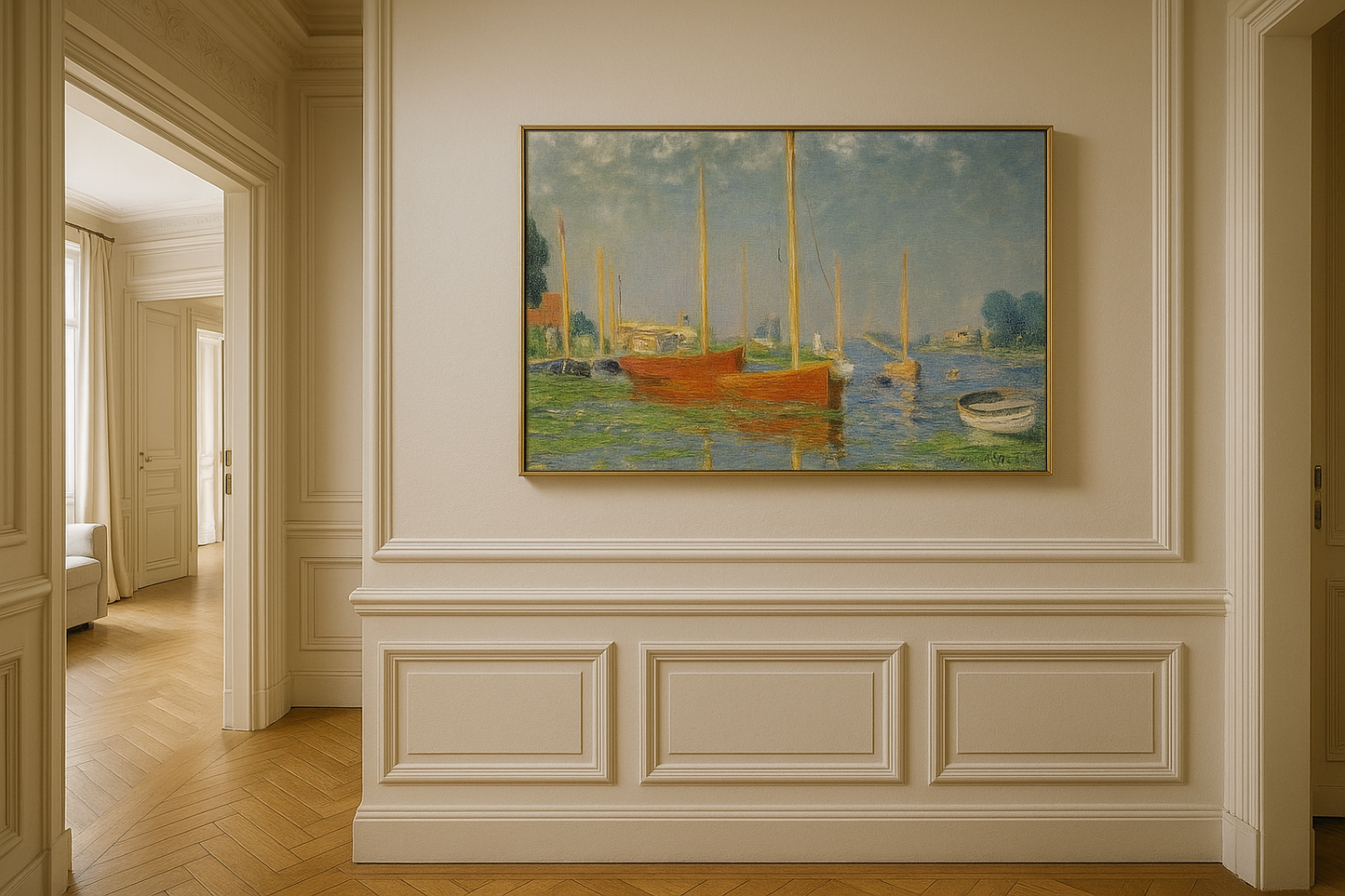 🎨 De røde båtene i Argenteuil – Claude Monet, rundt 1875