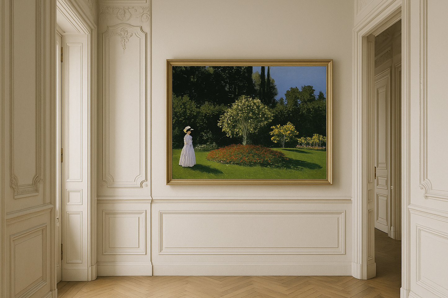 🌸 Dame i hvitt i hagen – Claude Monet (1867)