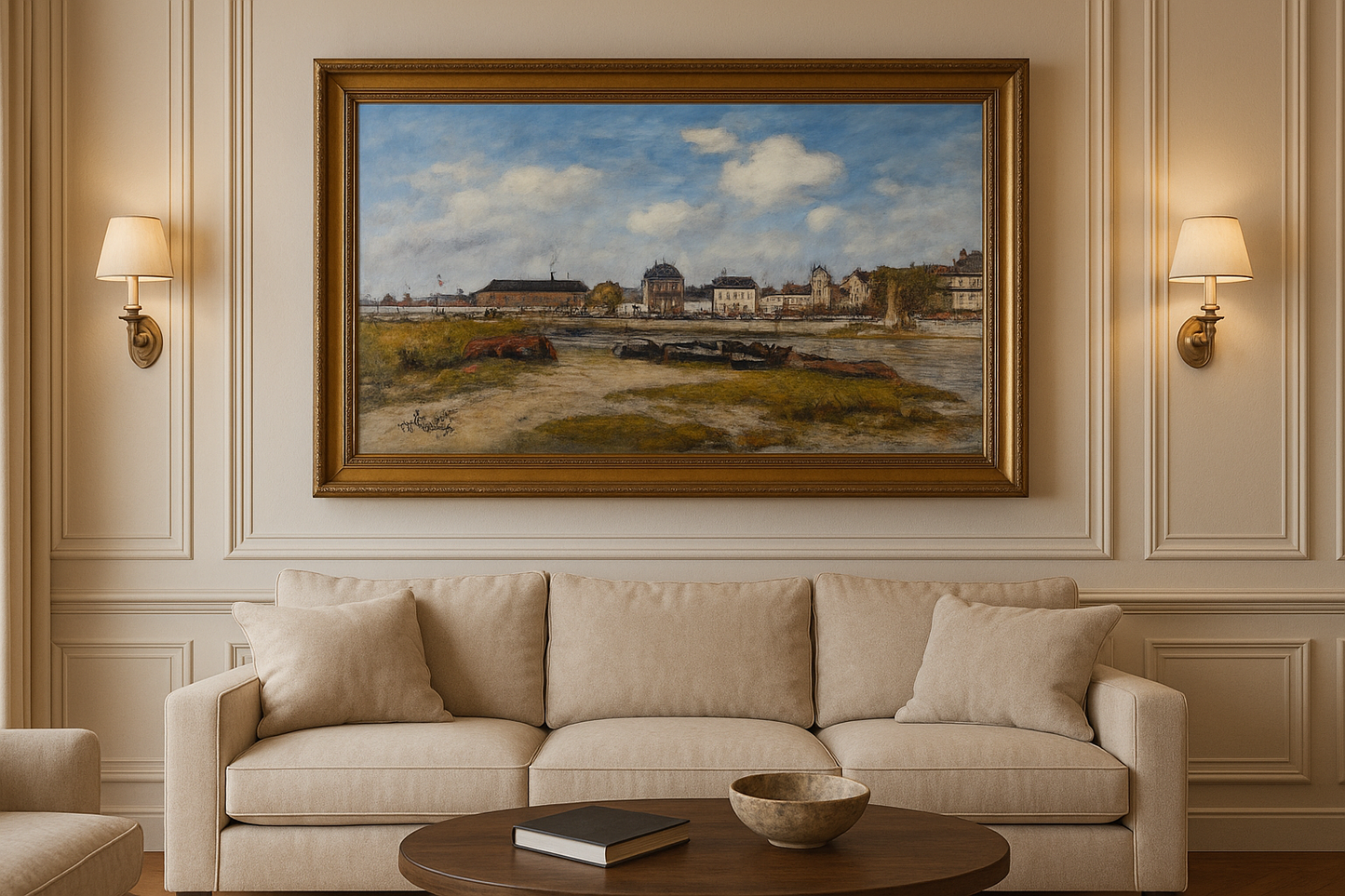 Havnen i Trouville, ved lavvann - Eugène Boudin