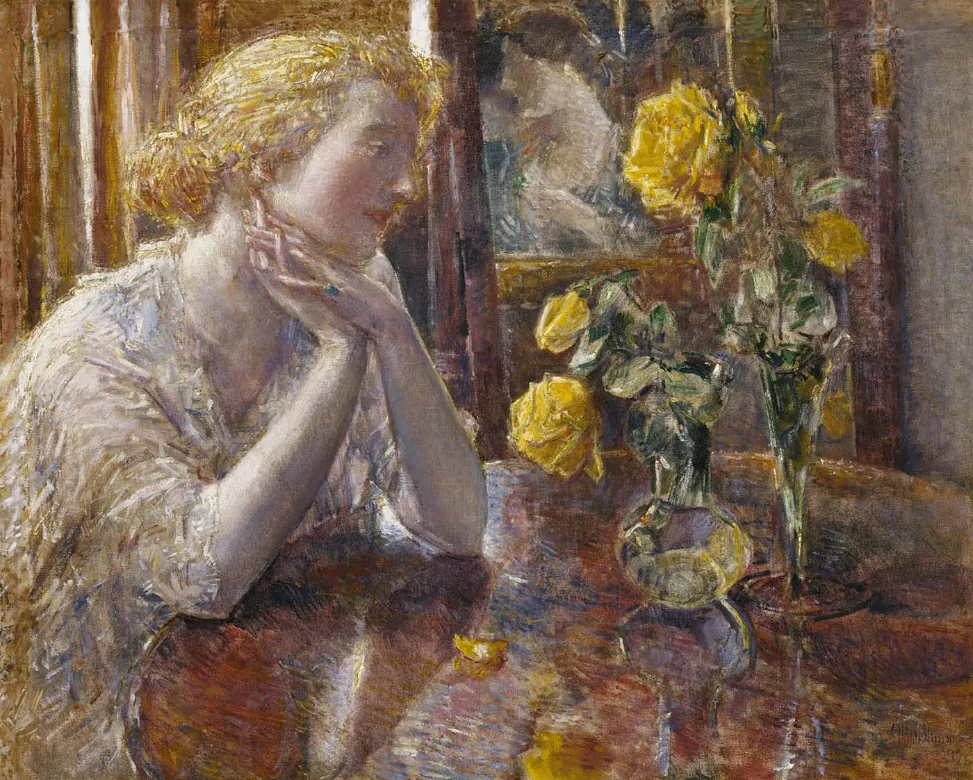 Maréchal Niel Roses - Childe Hassam - Alpha Reproduction