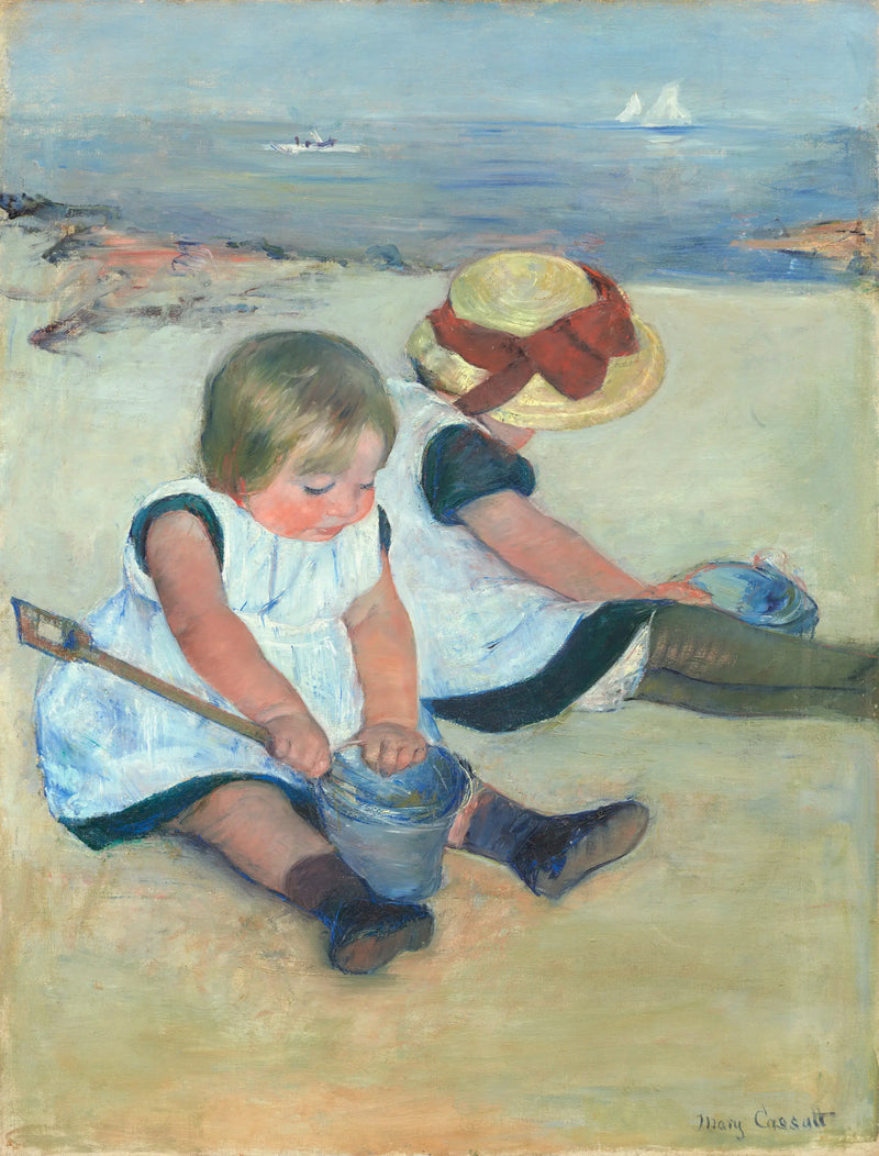 Barn som leker på stranden - Mary Cassatt