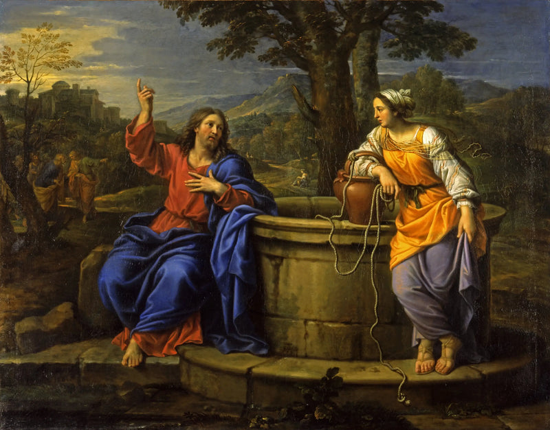 Kristus og den samaritanske kvinne - Pierre Mignard