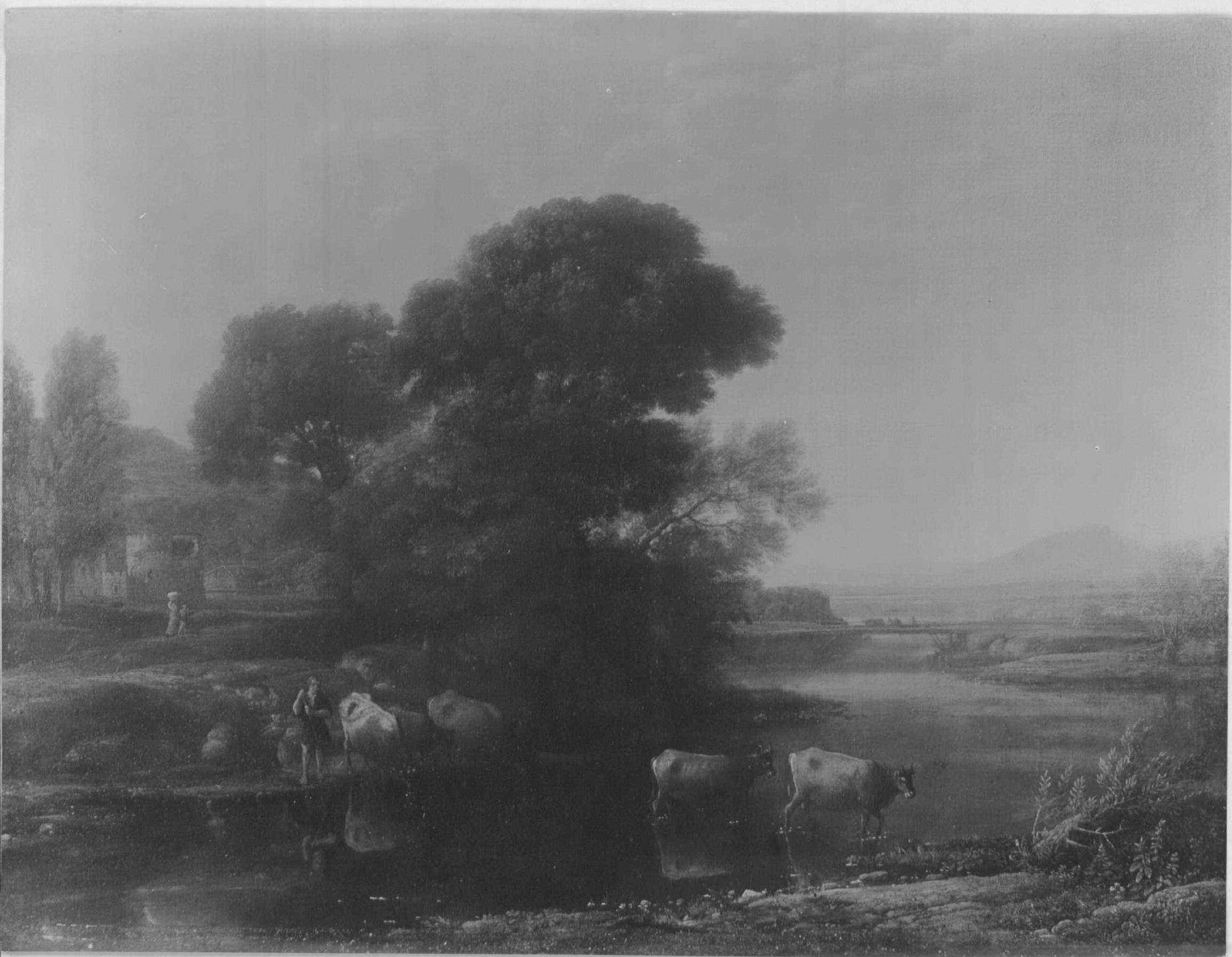 Paysage avec du bétail traversant un ruisseau - Claude Lorrain