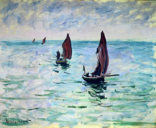 Reproduction du tableau « Bateaux de pêche - Claude Monet » par Alpha Reproduction en peinture à l’huile