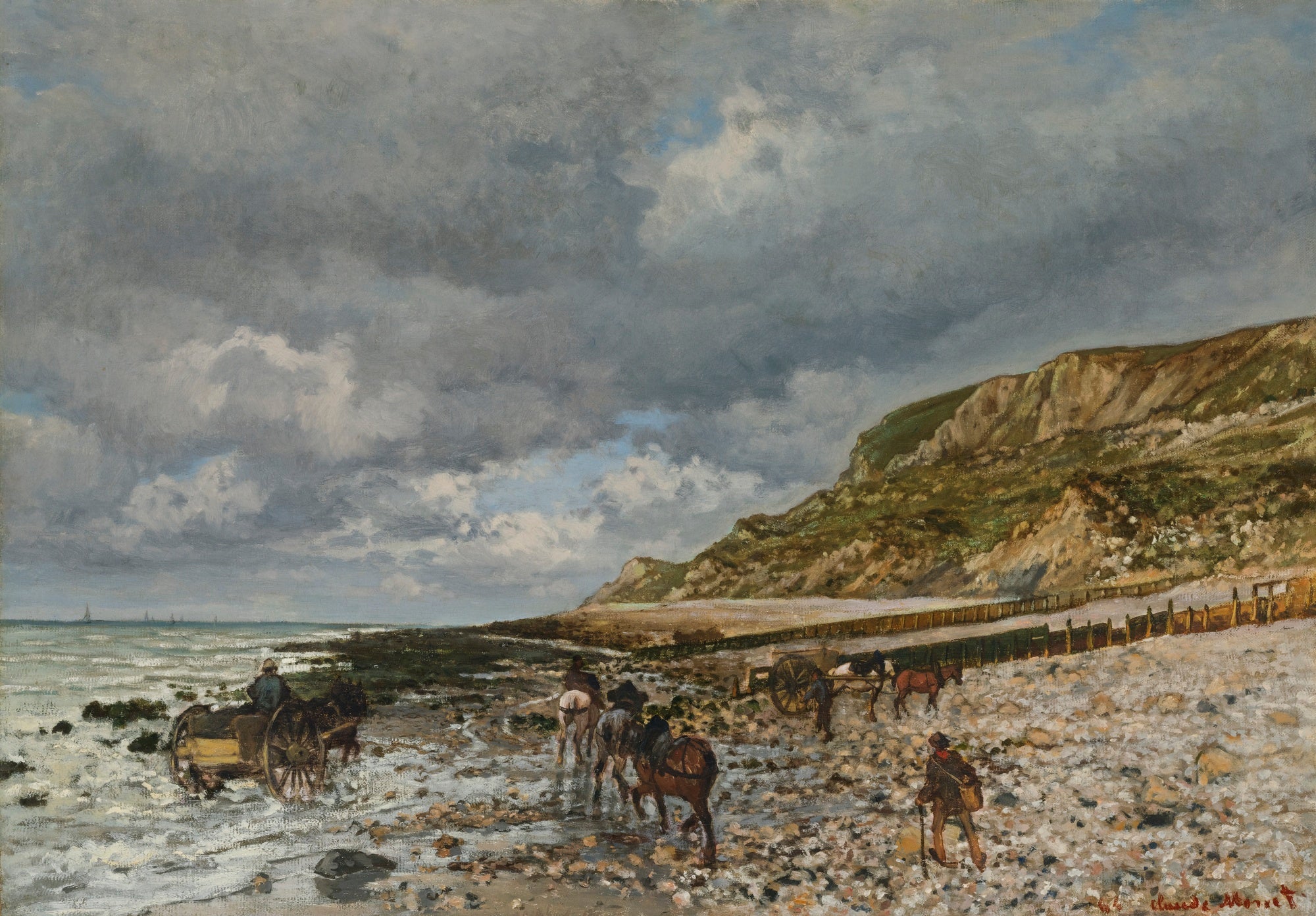 Reproduction du tableau « Chevaux à la pointe de la Hève - Claude Monet » par Alpha Reproduction en peinture à l’huile