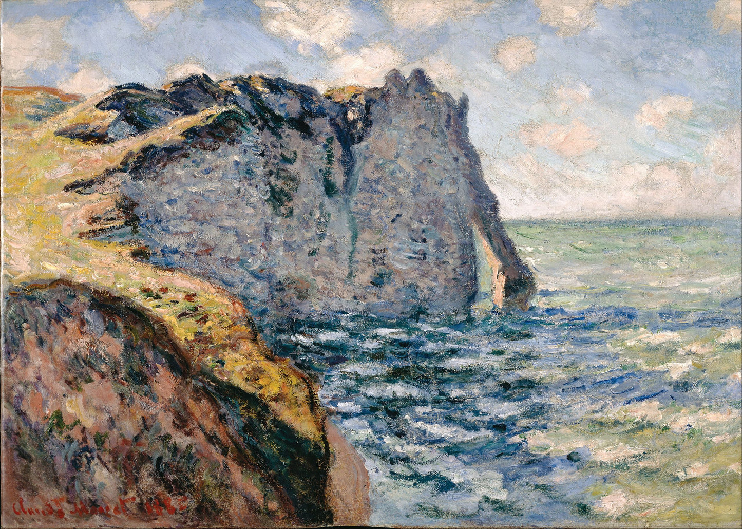 🎨 La Falaise d’Aval à Étretat – Claude Monet, 1885