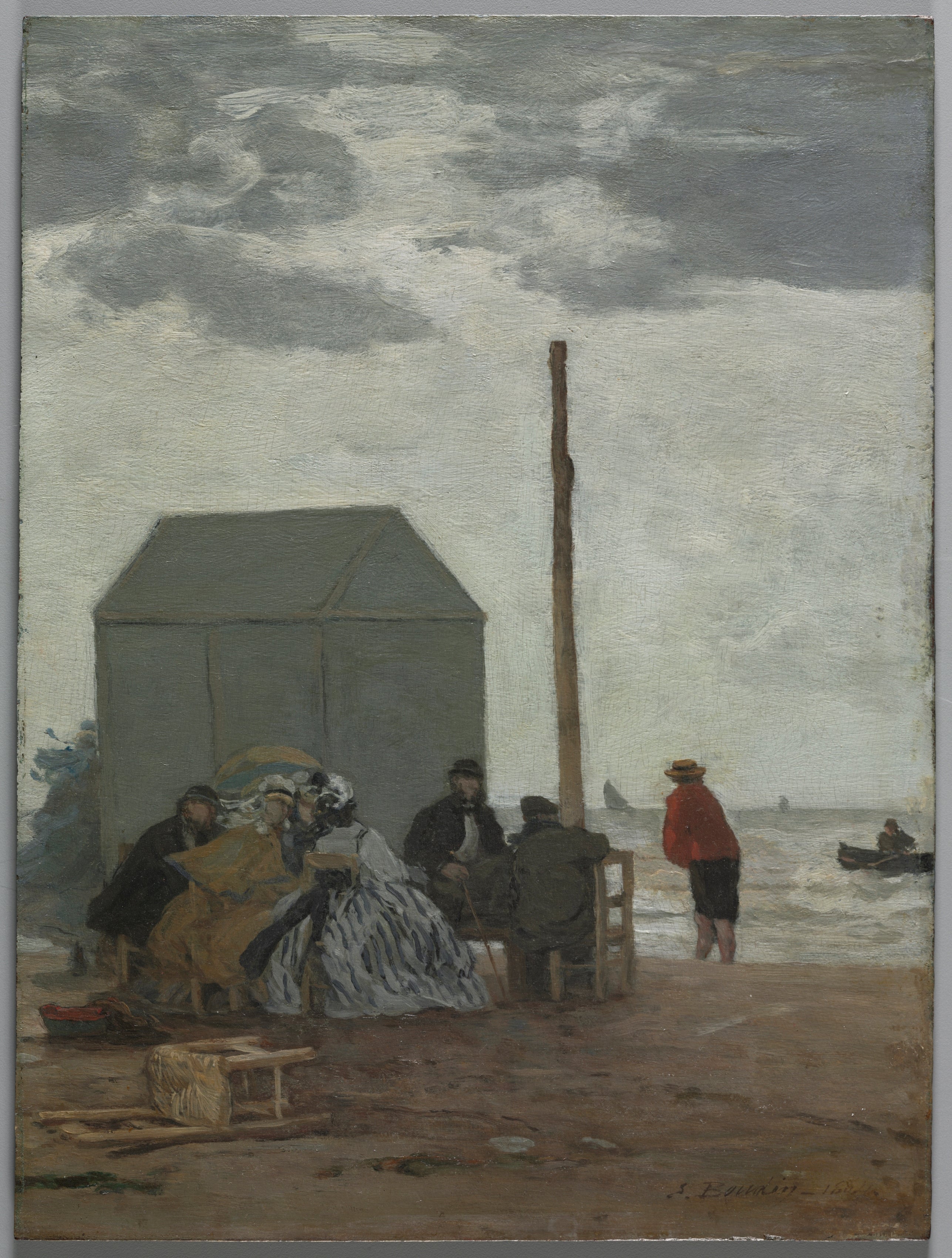 Reproduction du tableau « La plage à Deauville - Eugène Boudin » par Alpha Reproduction en peinture à l’huile