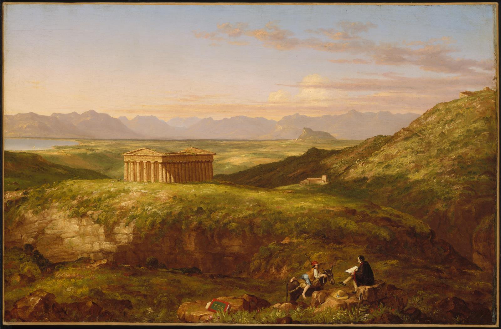 Le Temple de Ségeste avec l'artiste dessinant - Thomas Cole