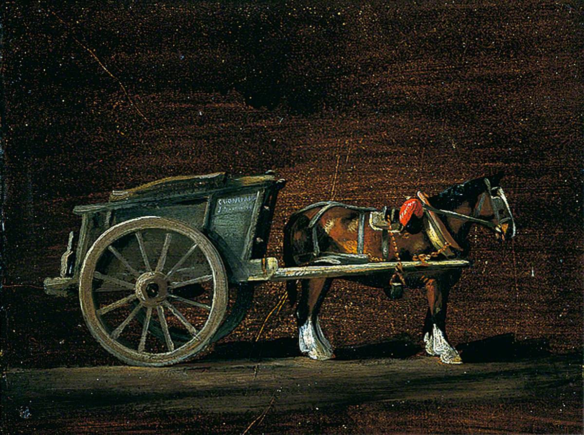 Chariot de ferme, cheval attelé - John Constable