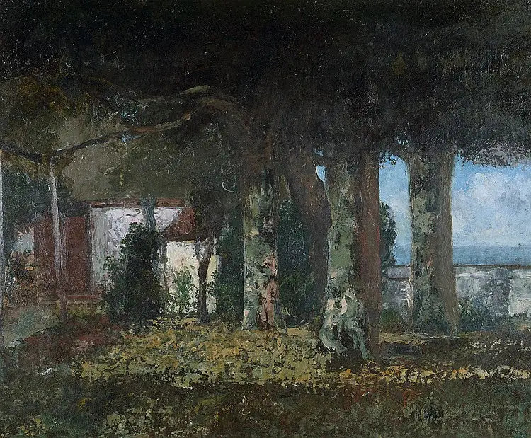 La Terrasse de Bon-Port - Gustave Courbet - Alpha Reproduction