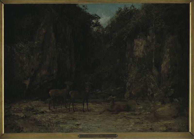 Remise de cerfs au crépuscule - Gustave Courbet