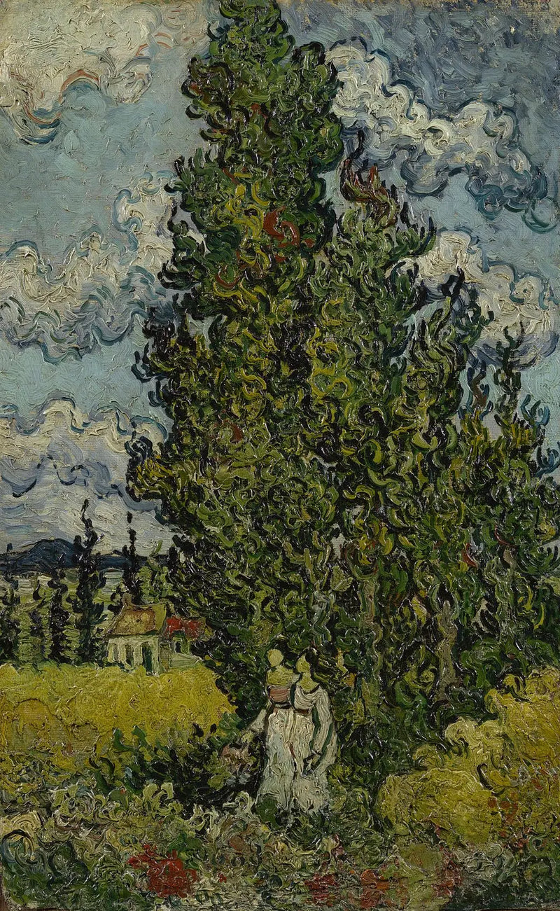 Sypress og to kvinner - Vincent van Gogh