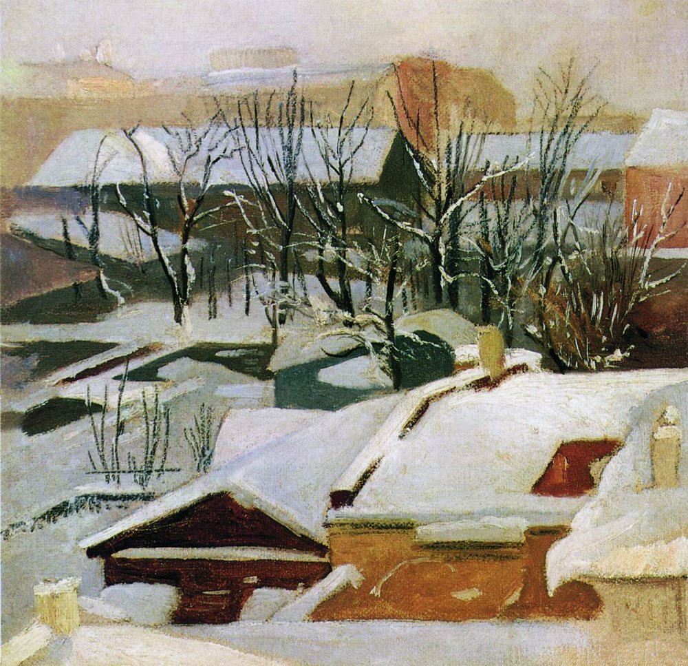 Toits de la ville en hiver - Ivan Chichkine