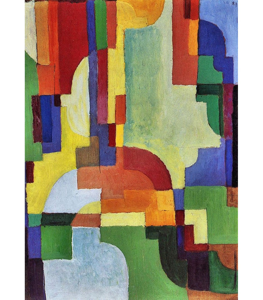 Reproduction du tableau « Formes de couleurs I - August Macke » par Alpha Reproduction en peinture à l’huile