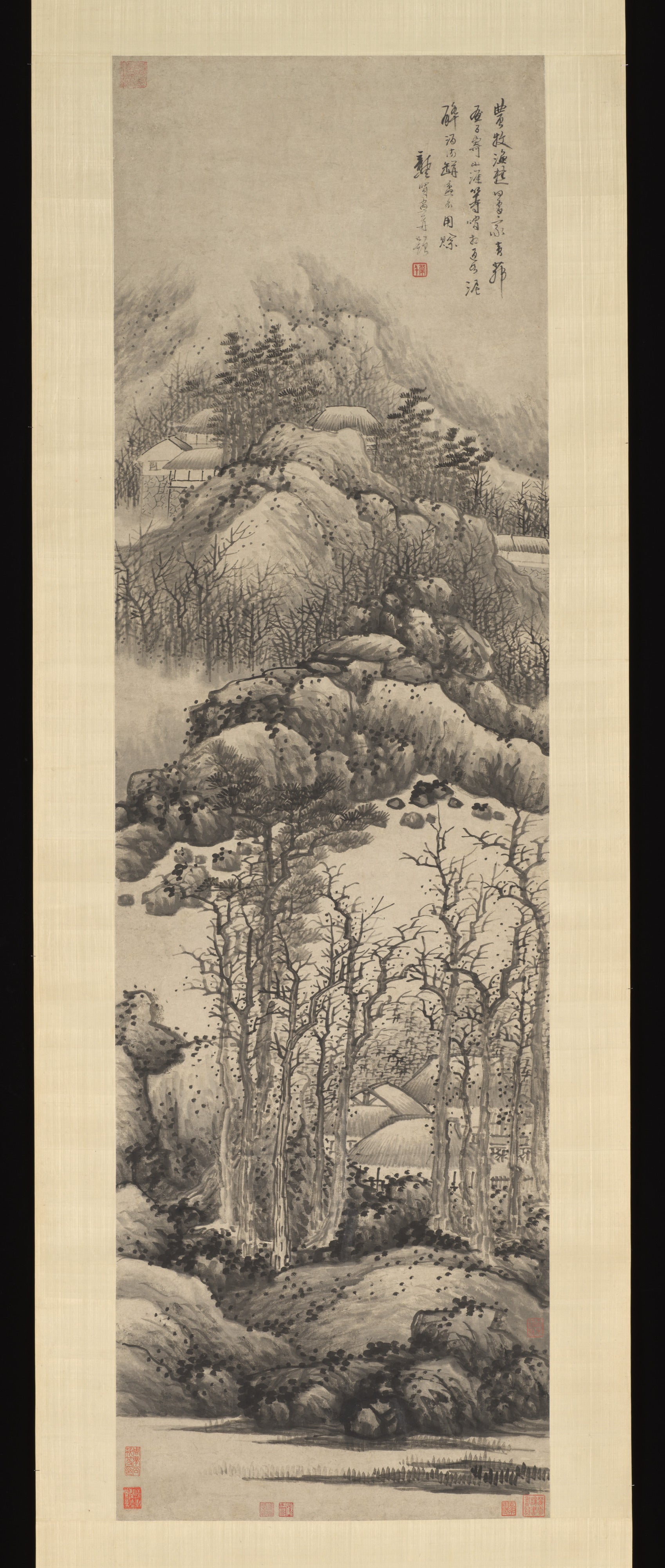 Wintry mountains, Gong Xian, ca. 1679–89 — peinture chinoise