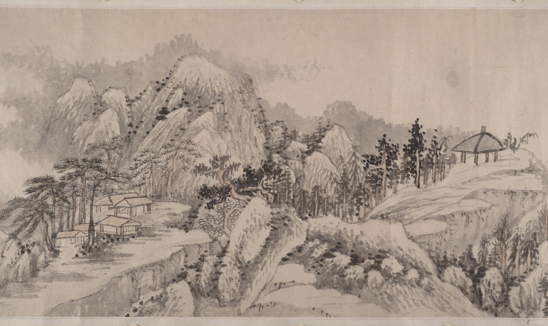 Remote Valleys, Sounds of Waterfalls, Deep Forests, Liu Yu, dated 1678 — peinture chinoise