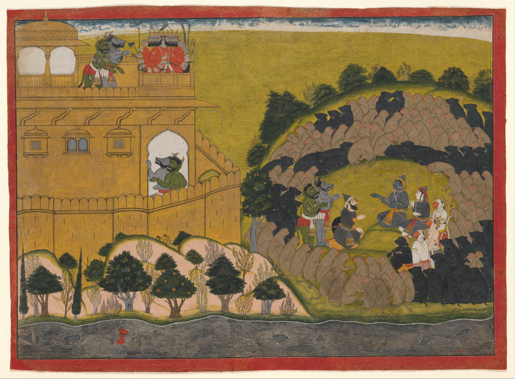 Manaku, Rama Releases the Demon Spies Shuka and Sarana: Folio from the Siege of Lanka series, ca. 1725, The Metropolitan Museum of Art, New York