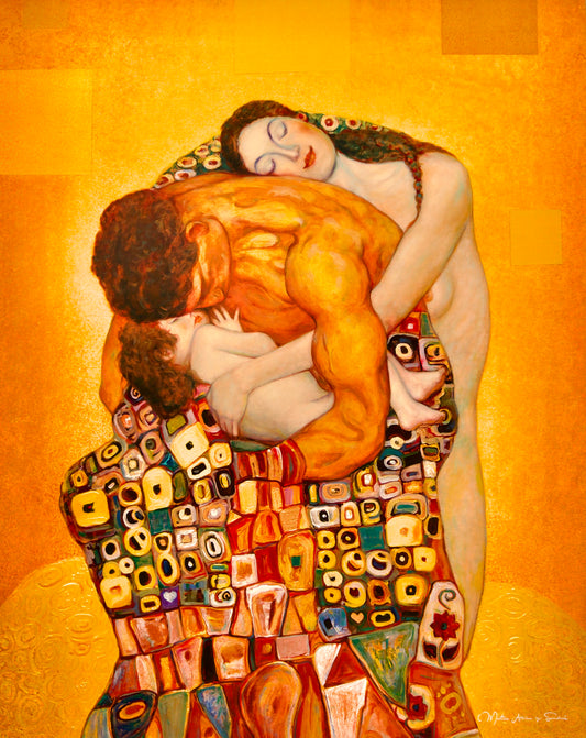 👨‍👩‍👧 Familienes Omfavnelse – Inspirert av Gustav Klimt (Kollasjverk laget av fans)