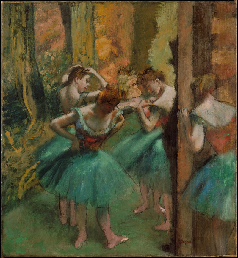 Dansere, roser og grønne - Edgar Degas