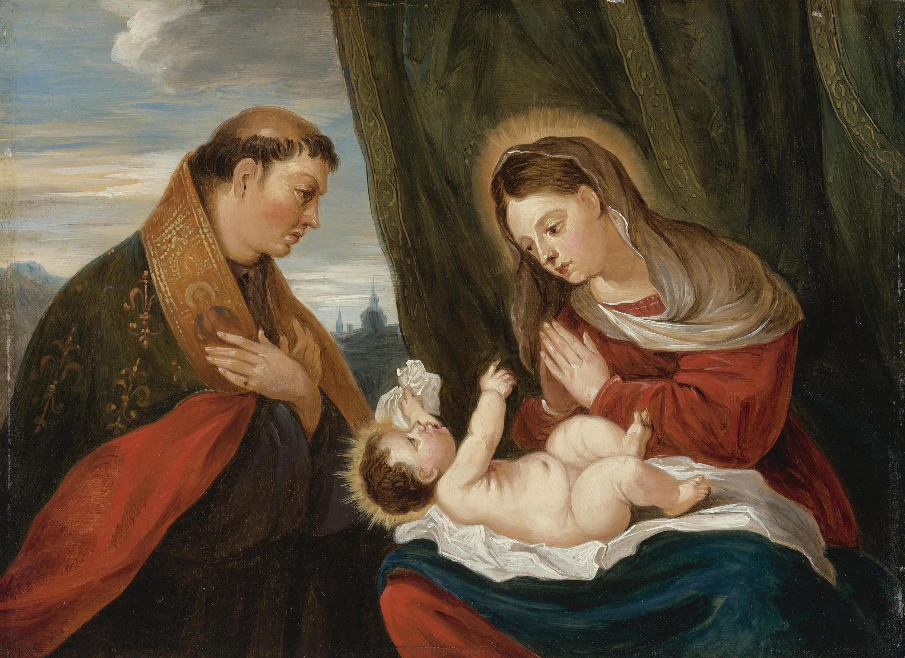 La Vierge à l’Enfant avec saint Louis de Toulouse - David Teniers le Jeune - Alpha Reproduction