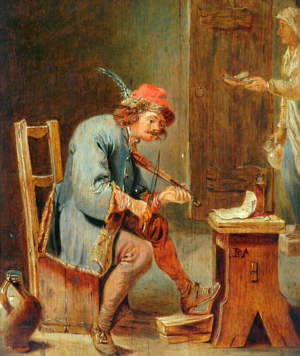 Homme jouant du violon - David Teniers le Jeune