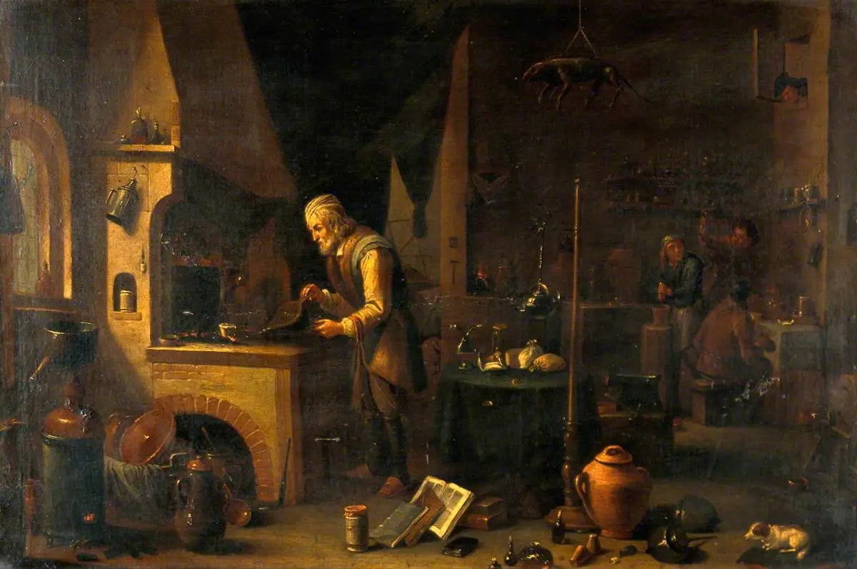 Un alchimiste dans son laboratoire - David Teniers le Jeune - Alpha Reproduction