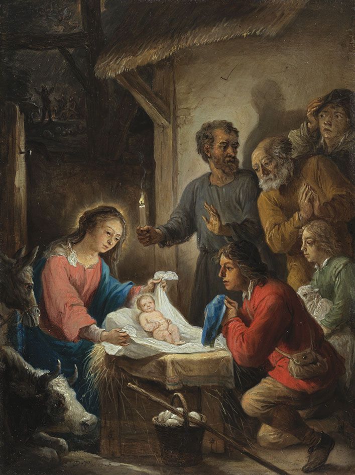Les quinze secrets du rosaire : l'adoration des bergers - David Teniers le Jeune