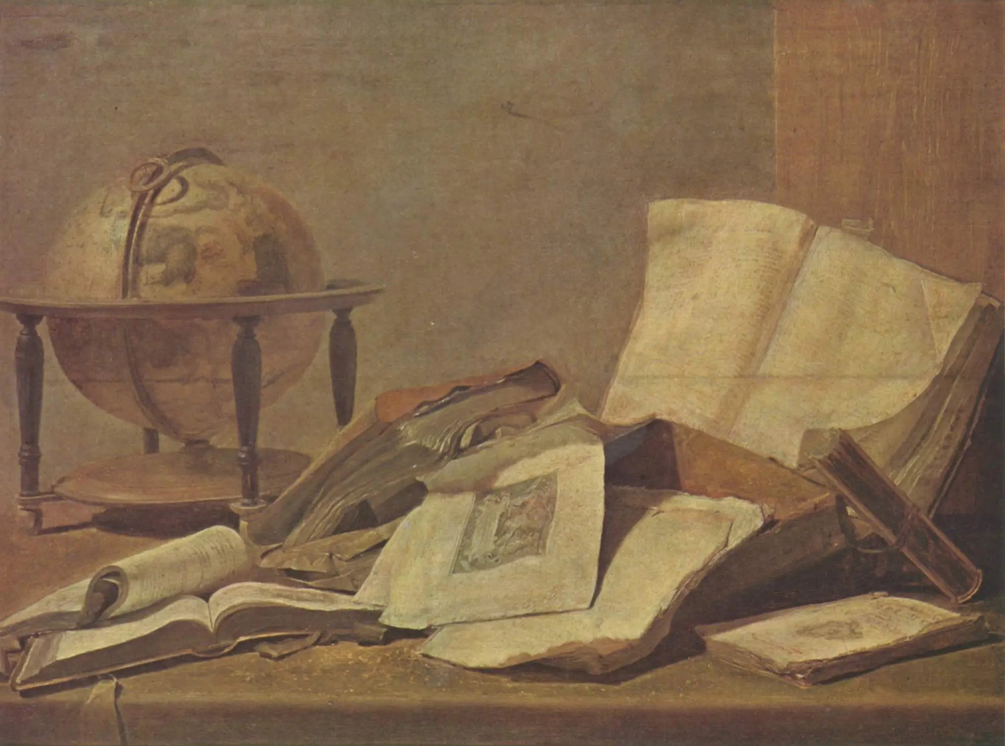 Nature morte avec livres et globe - David Teniers le Jeune - Alpha Reproduction