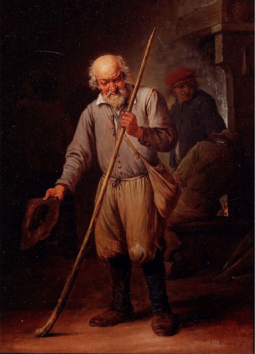 Un vieil homme avec une canne - David Teniers le Jeune