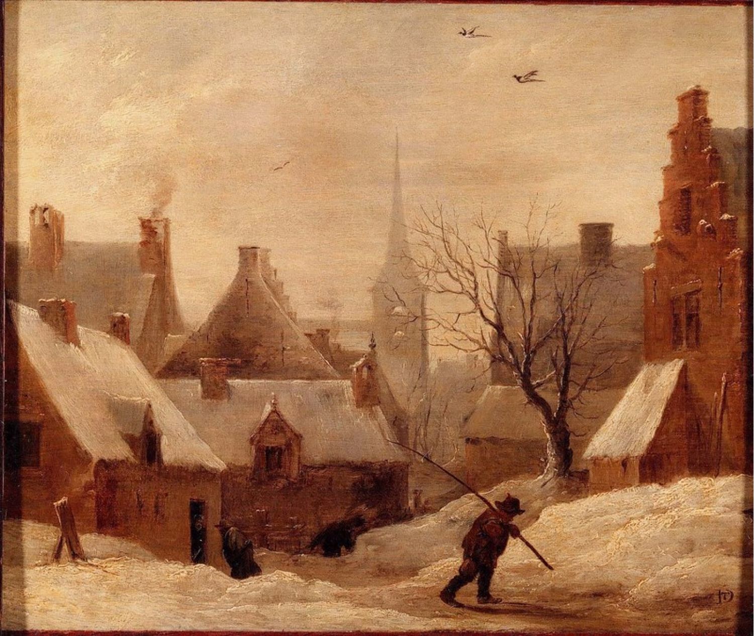 Village sous la neige - David Teniers le Jeune