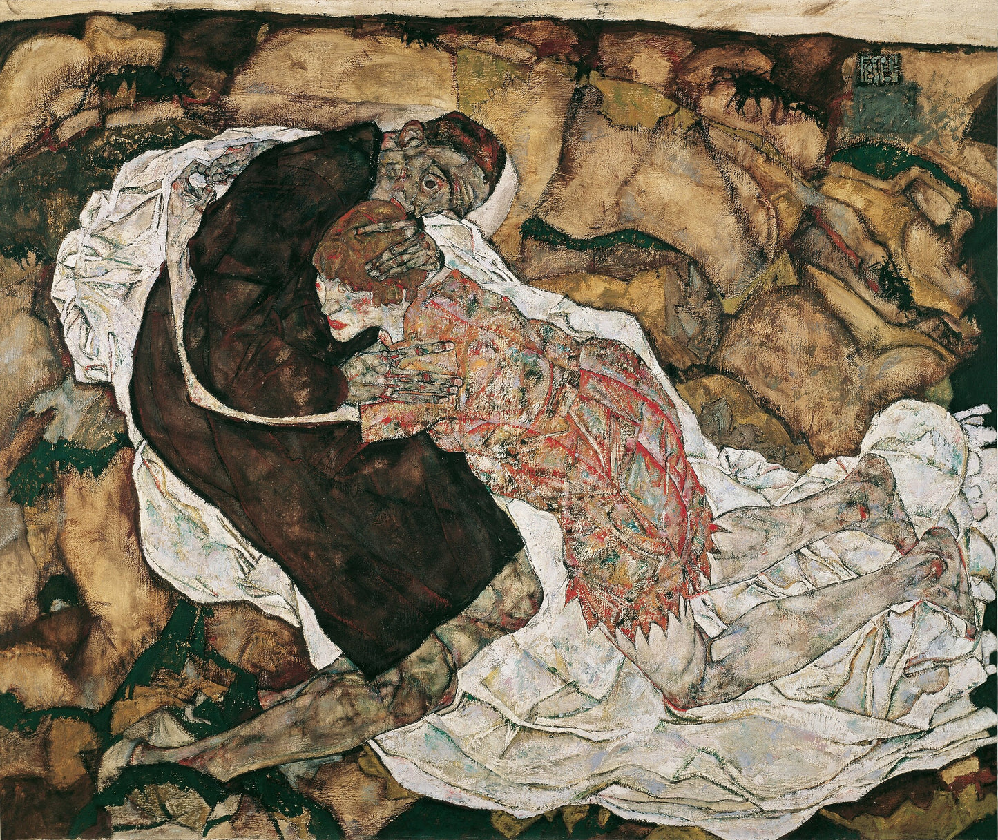🖤 Døden og den unge jenta – Egon Schiele (1915)
