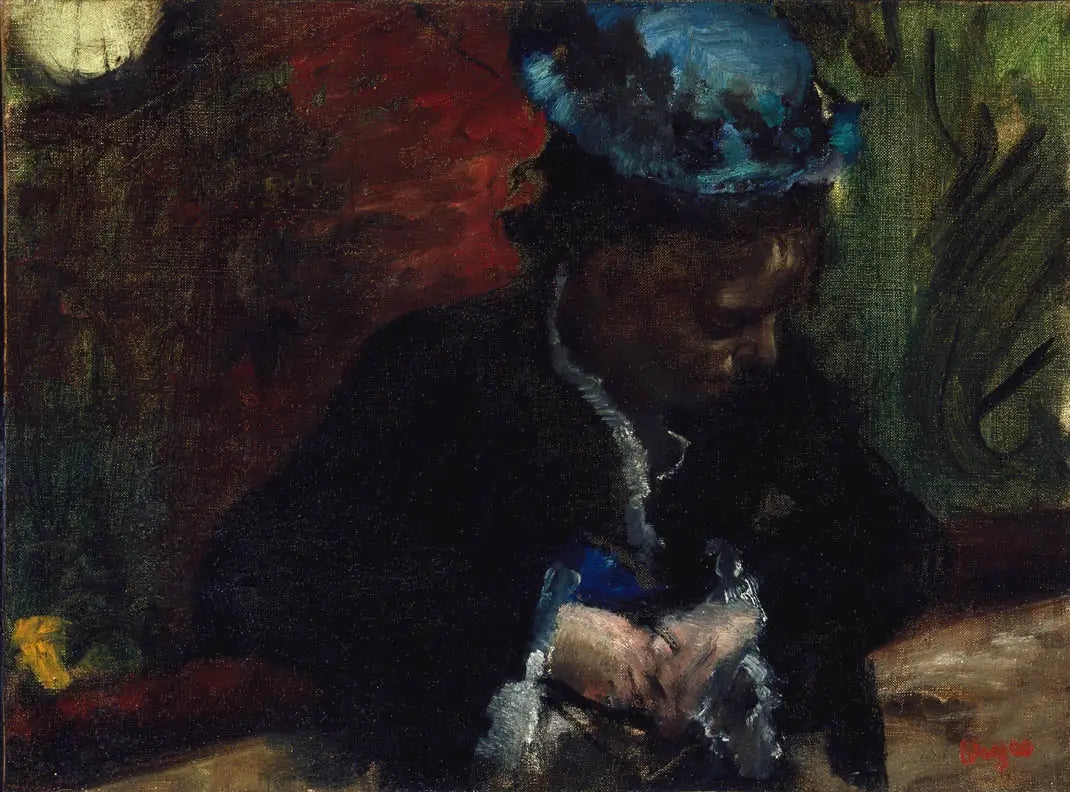 Reproduction du tableau « Au théâtre : femme assise au balcon - Edgar Degas » par Alpha Reproduction en peinture à l’huile