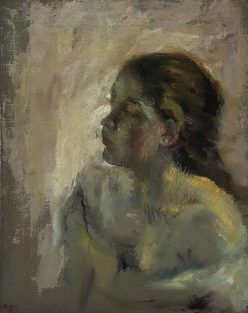 Reproduction du tableau « Étude de la tête d'une fille - Edgar Degas » par Alpha Reproduction en peinture à l’huile