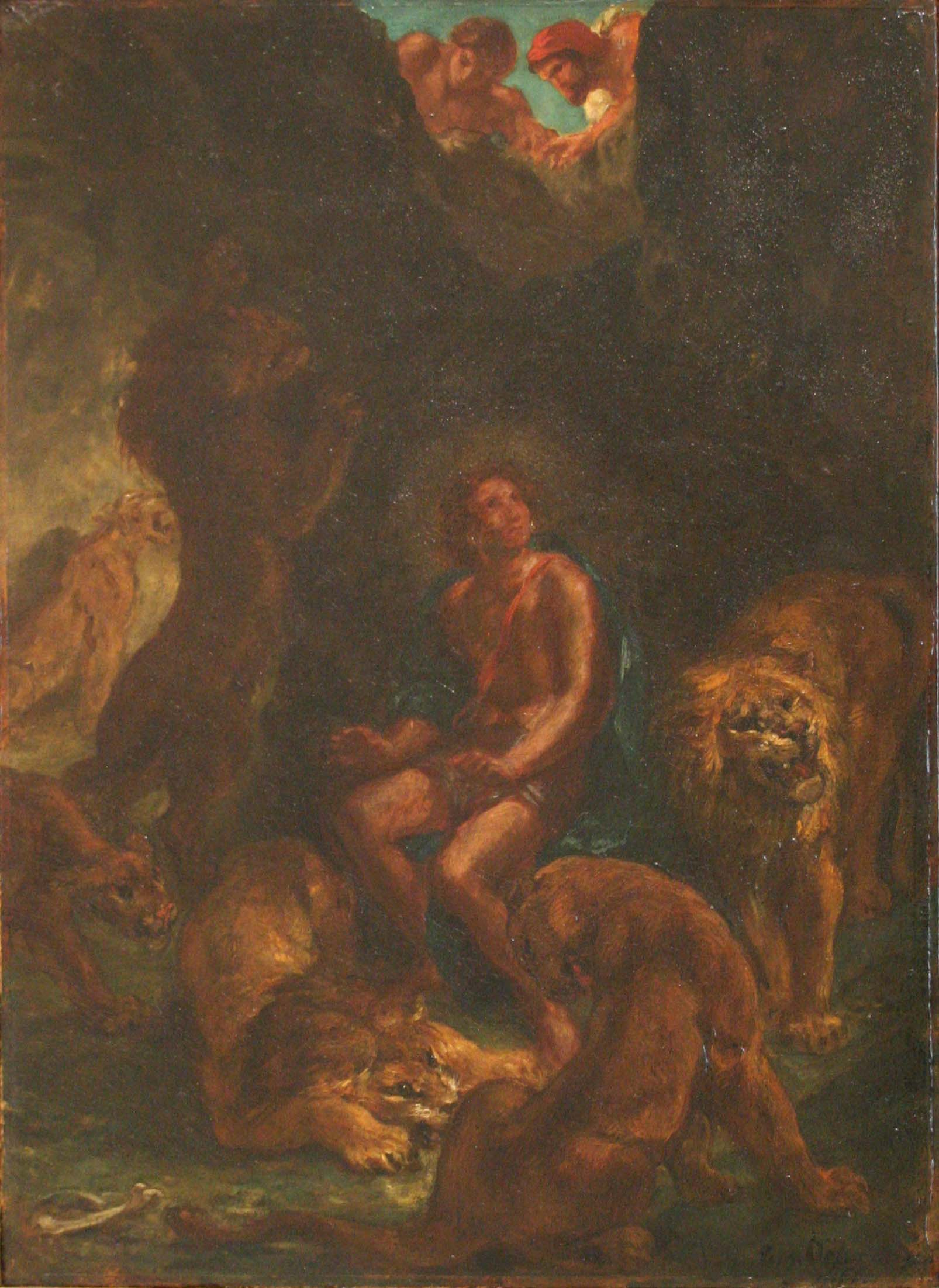 Reproduction du tableau « Daniel dans la fosse aux lions - Eugène Delacroix » par Alpha Reproduction en peinture à l’huile