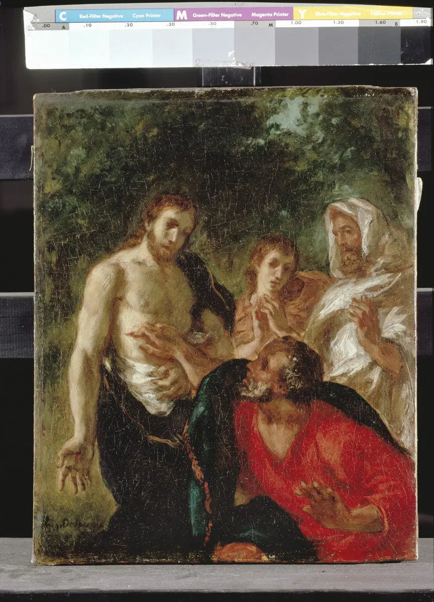 Reproduction du tableau « L'incrédulité de saint Thomas - Eugène Delacroix » par Alpha Reproduction en peinture à l’huile