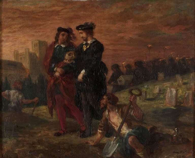 Reproduction du tableau « Hamlet et Horatio au cimetière - Eugène Delacroix » par Alpha Reproduction en peinture à l’huile