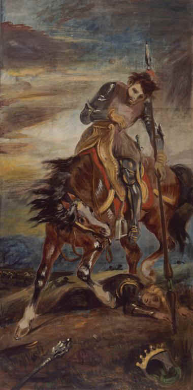 Reproduction du tableau « Le roi Rodrigue - Eugène Delacroix » par Alpha Reproduction en peinture à l’huile