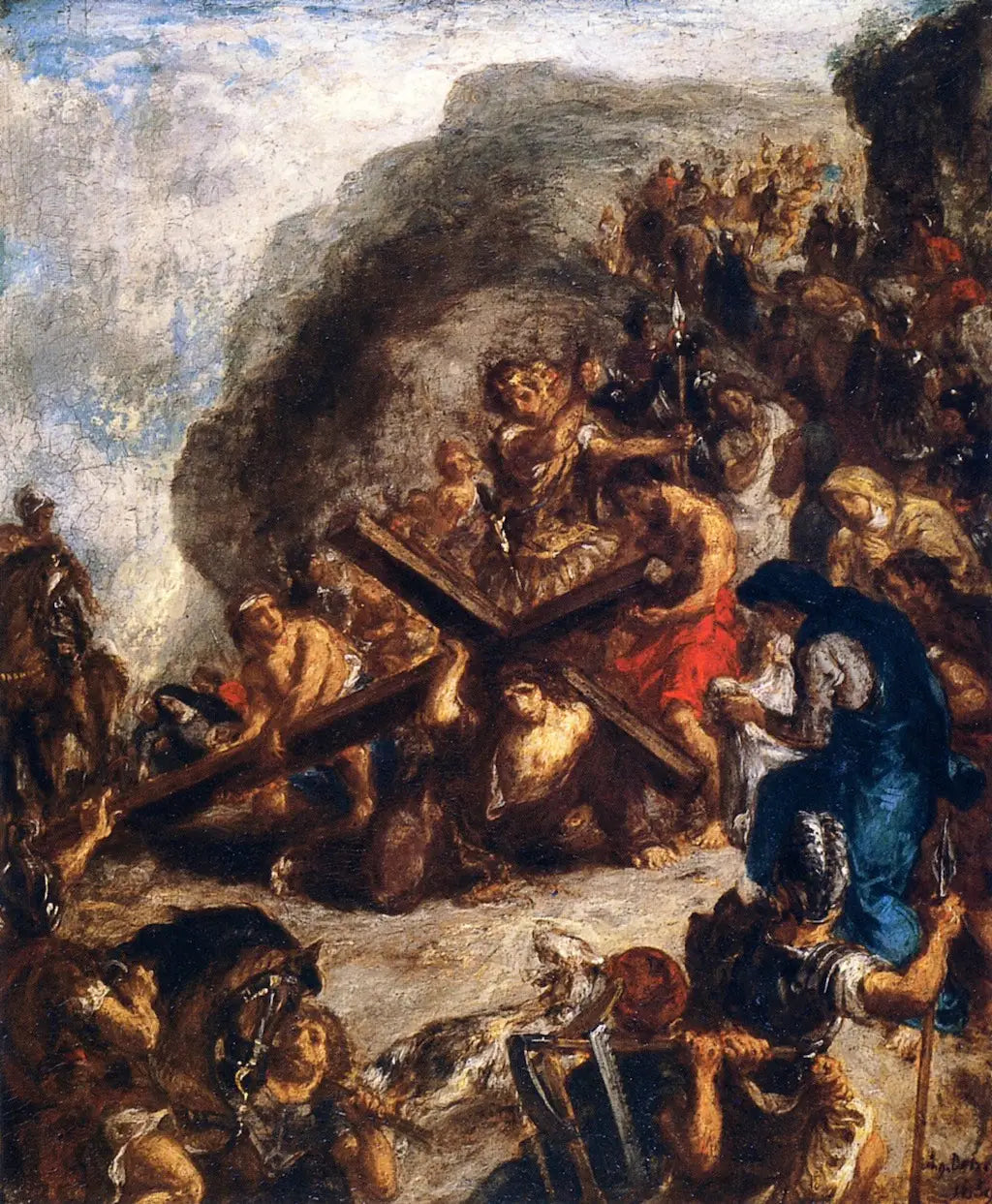 Reproduction du tableau « La Montée au calvaire - Eugène Delacroix » par Alpha Reproduction en peinture à l’huile