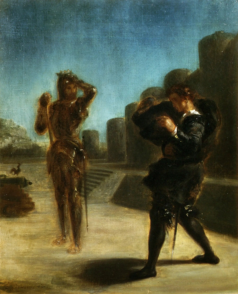 Hamlet og Spøkelset. - Eugène Delacroix