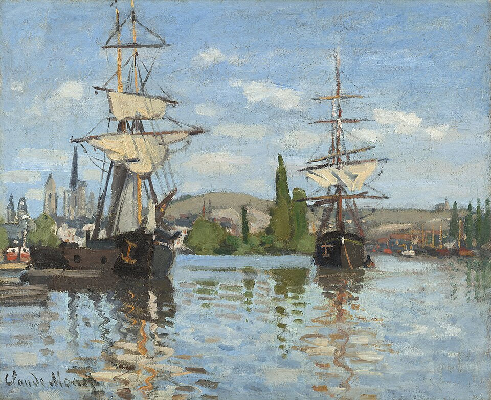 Båter i Rouen på Seinen - Claude Monet