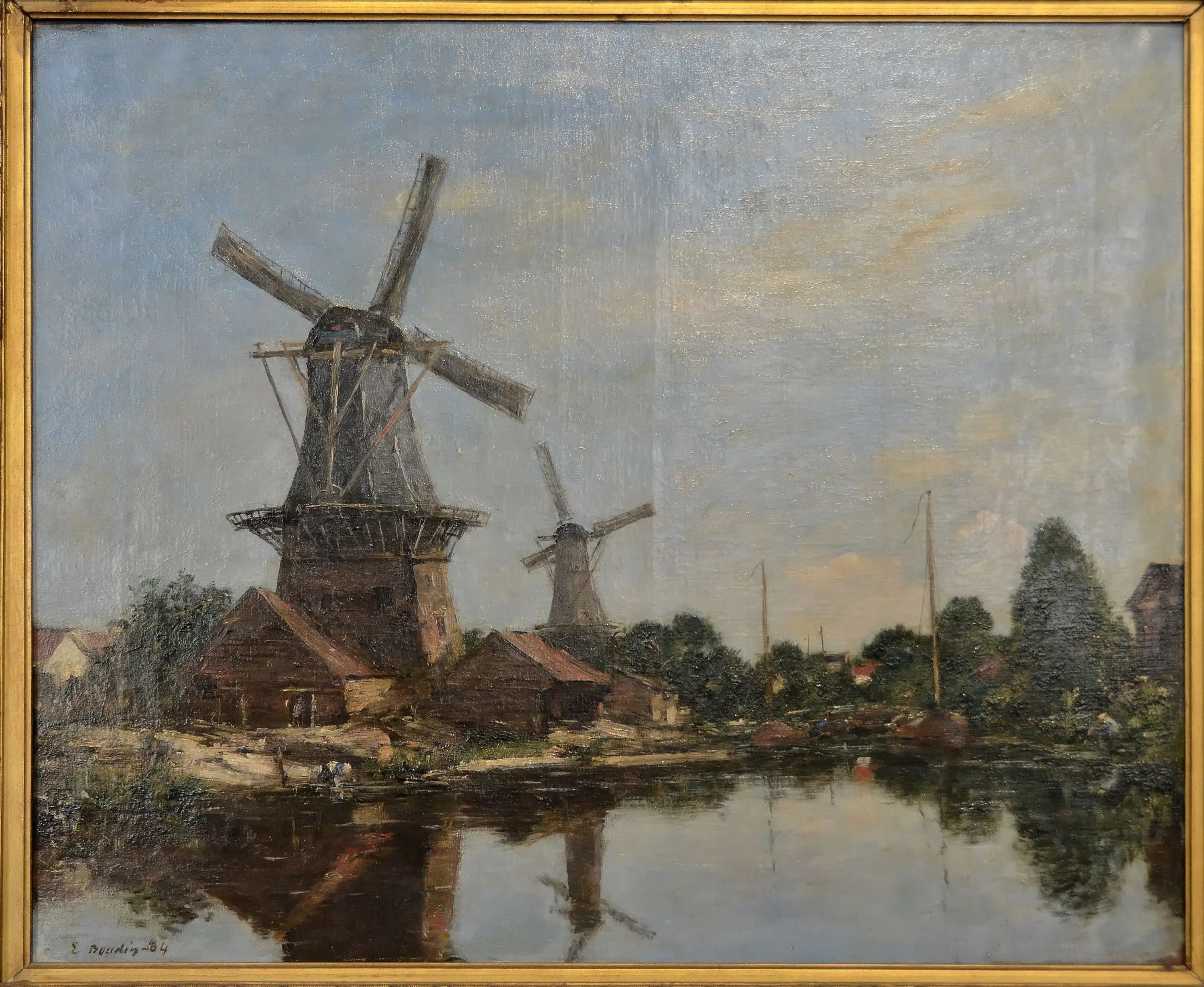 Reproduction du tableau « Un Moulin en Hollande - Eugène Boudin » par Alpha Reproduction en peinture à l’huile