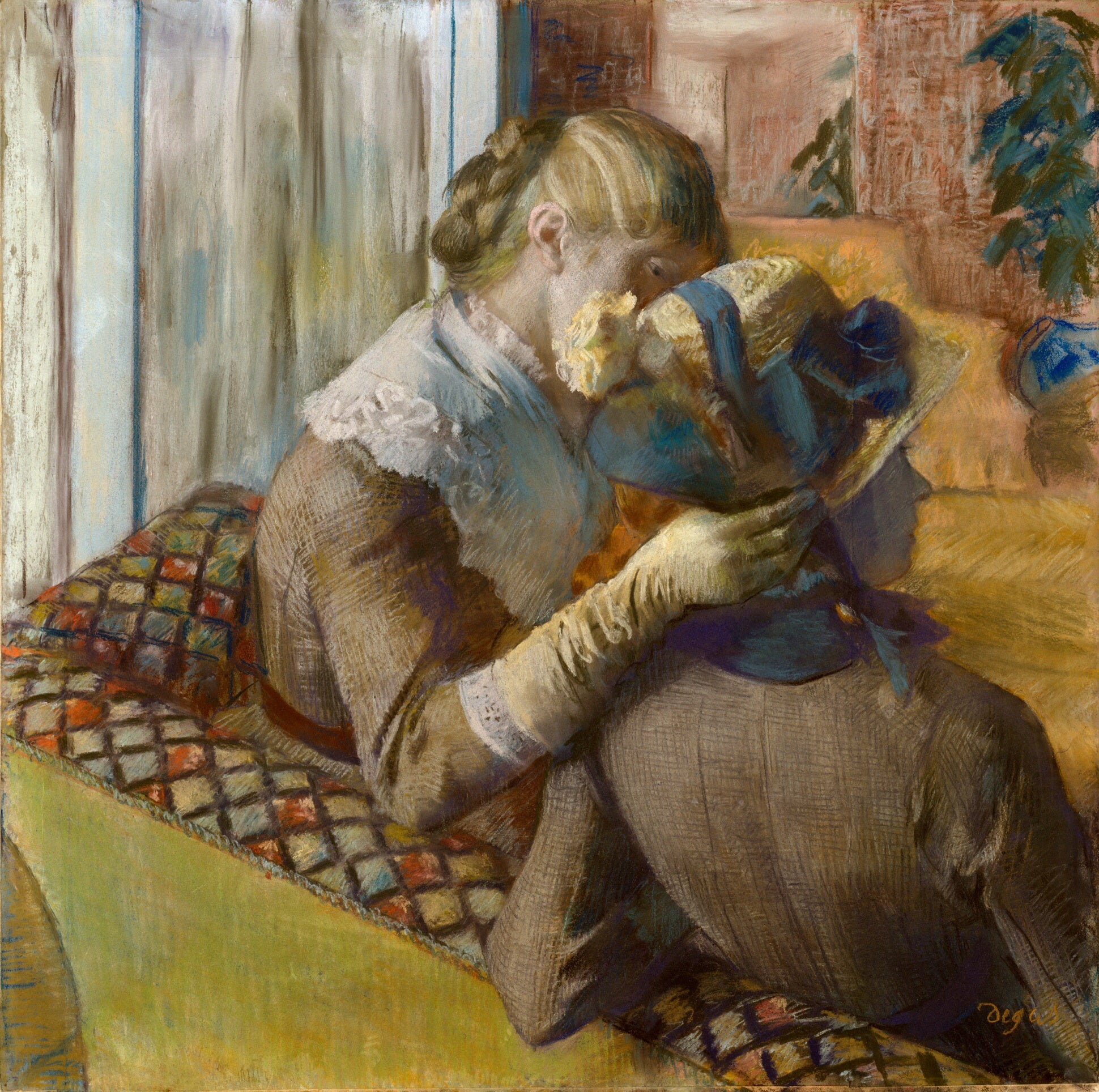 Reproduction du tableau « Chez le modiste - Edgar Degas » par Alpha Reproduction en peinture à l’huile