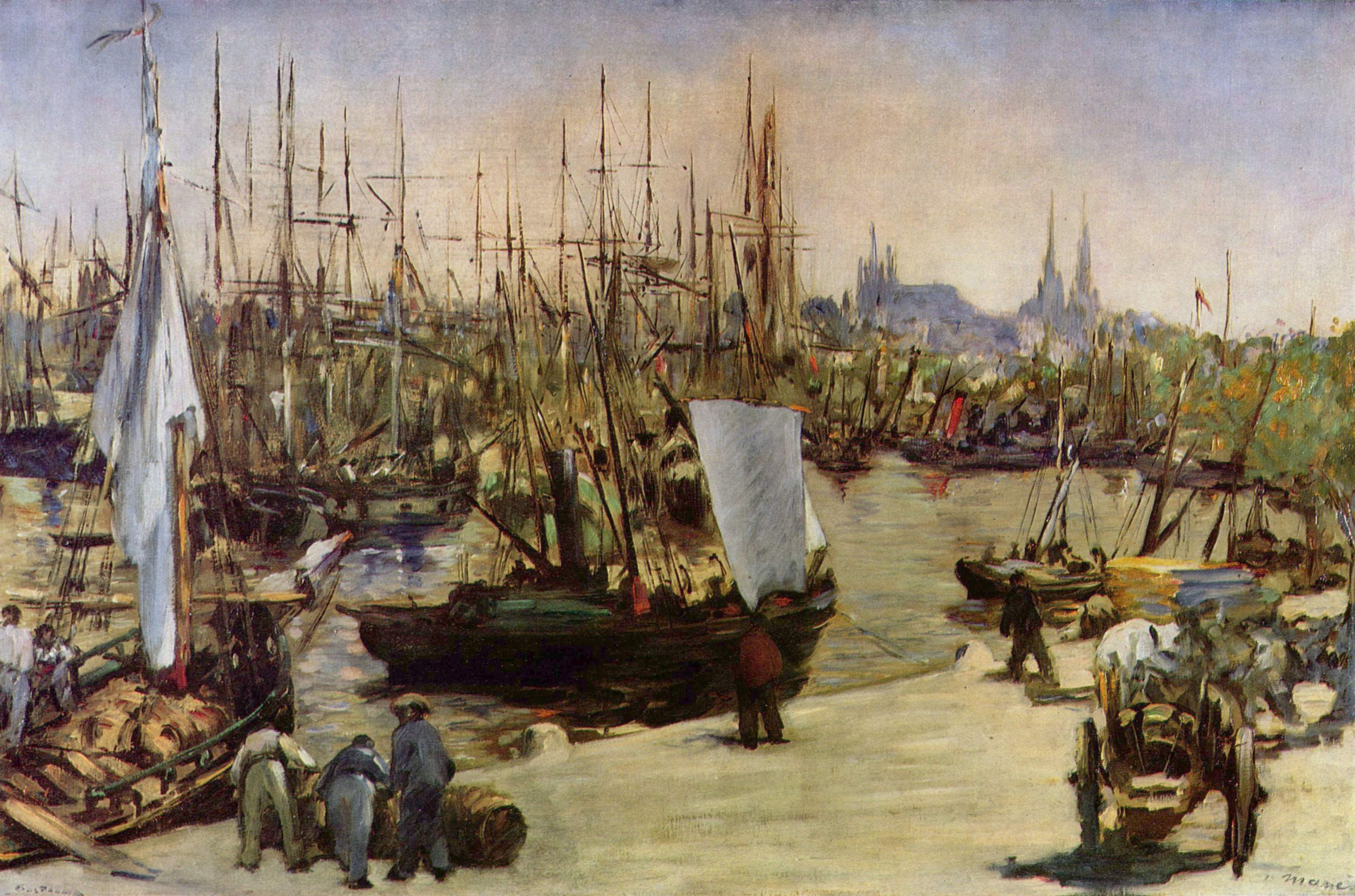 Reproduction du tableau « Le port de Bordeaux - Édouard Manet » par Alpha Reproduction en peinture à l’huile