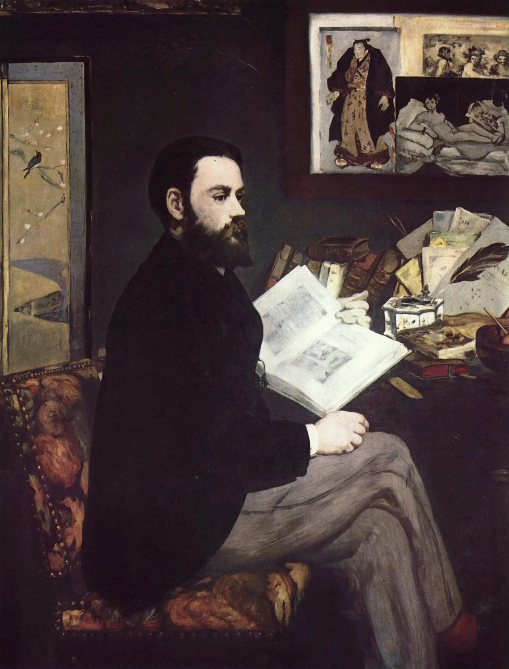 Reproduction du tableau « Émile Zola - Édouard Manet » par Alpha Reproduction en peinture à l’huile